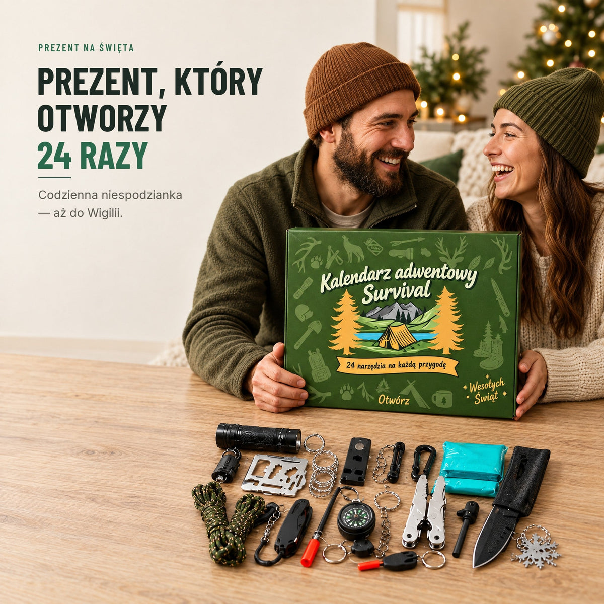 Kalendarz adwentowy Survival — 24 narzędzia