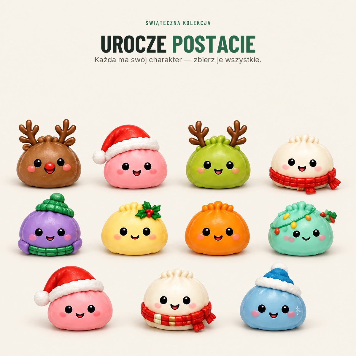 Świąteczny kalendarz adwentowy — 24 mini squishy