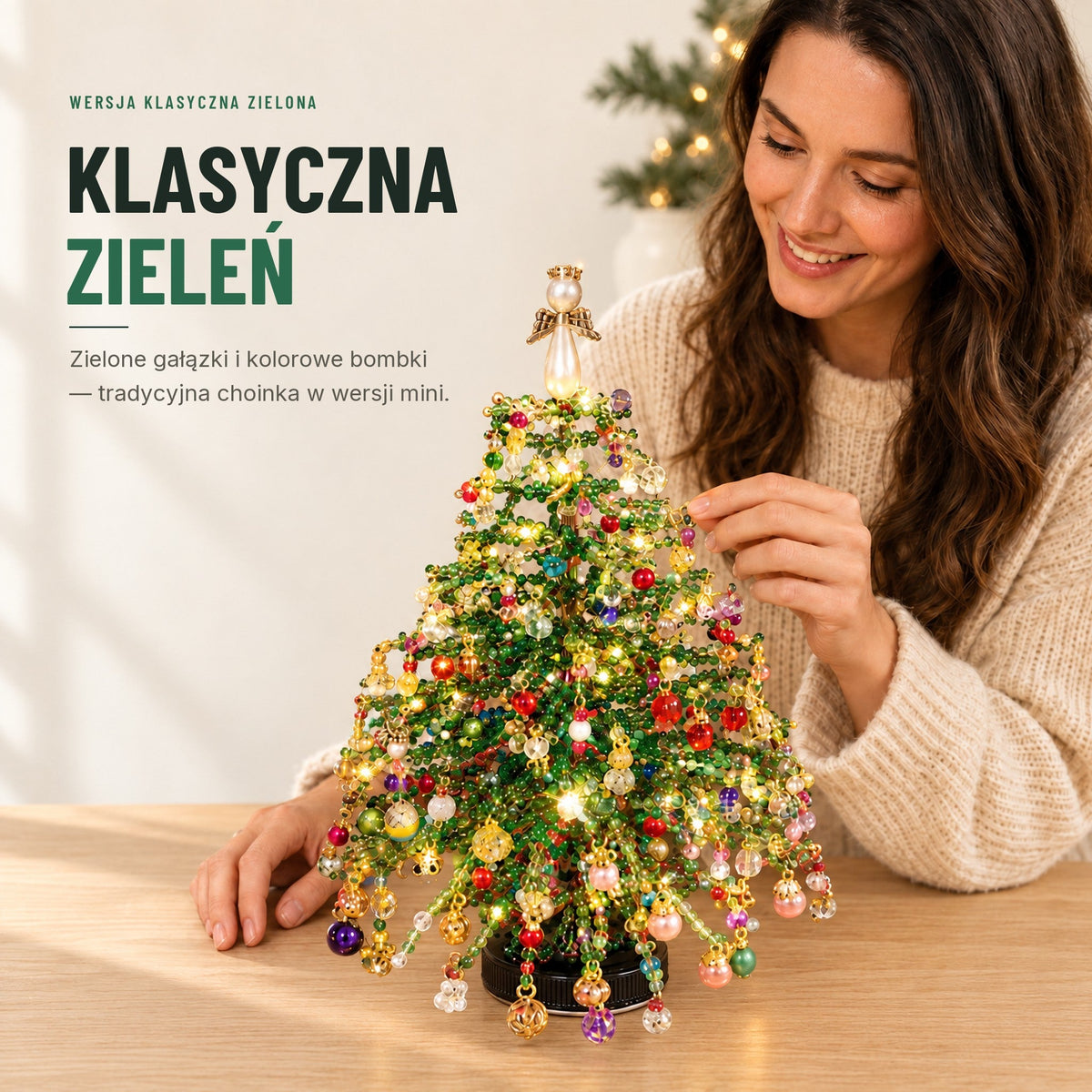 Choinka z koralików — zestaw DIY