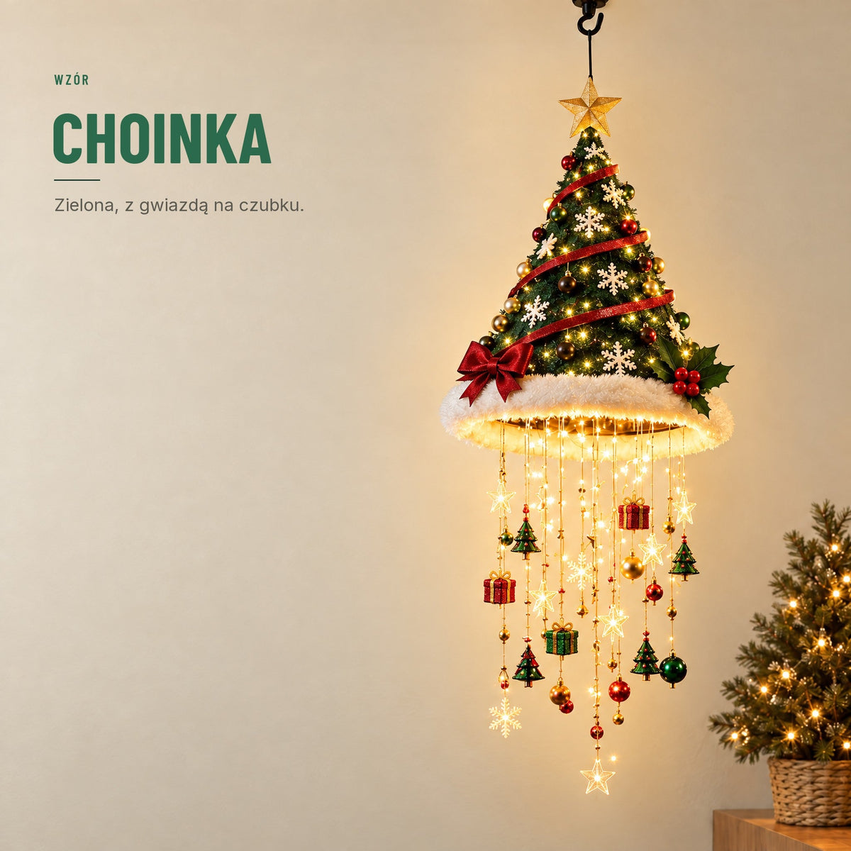 Świecąca czapka Mikołaja — lampka LED