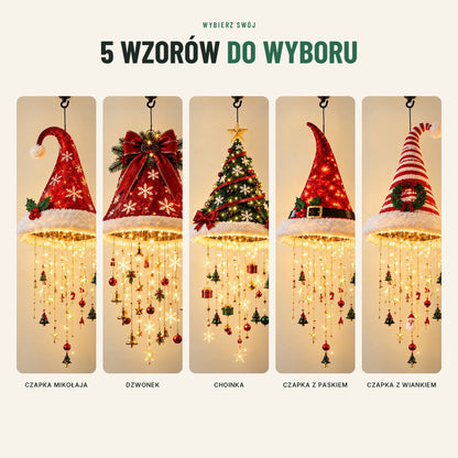 Świecąca czapka Mikołaja — lampka LED