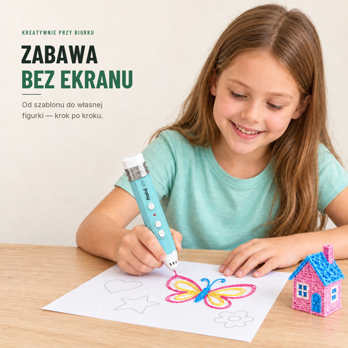 Długopis 3D dla dzieci — bezprzewodowy zestaw kreatywny