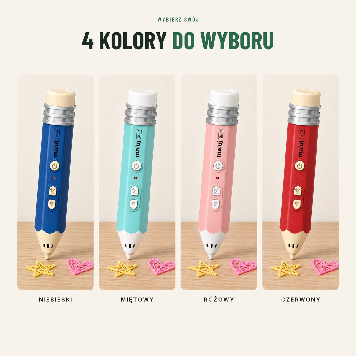 Długopis 3D dla dzieci — bezprzewodowy zestaw kreatywny