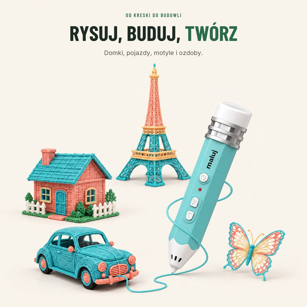 Długopis 3D dla dzieci — bezprzewodowy zestaw kreatywny