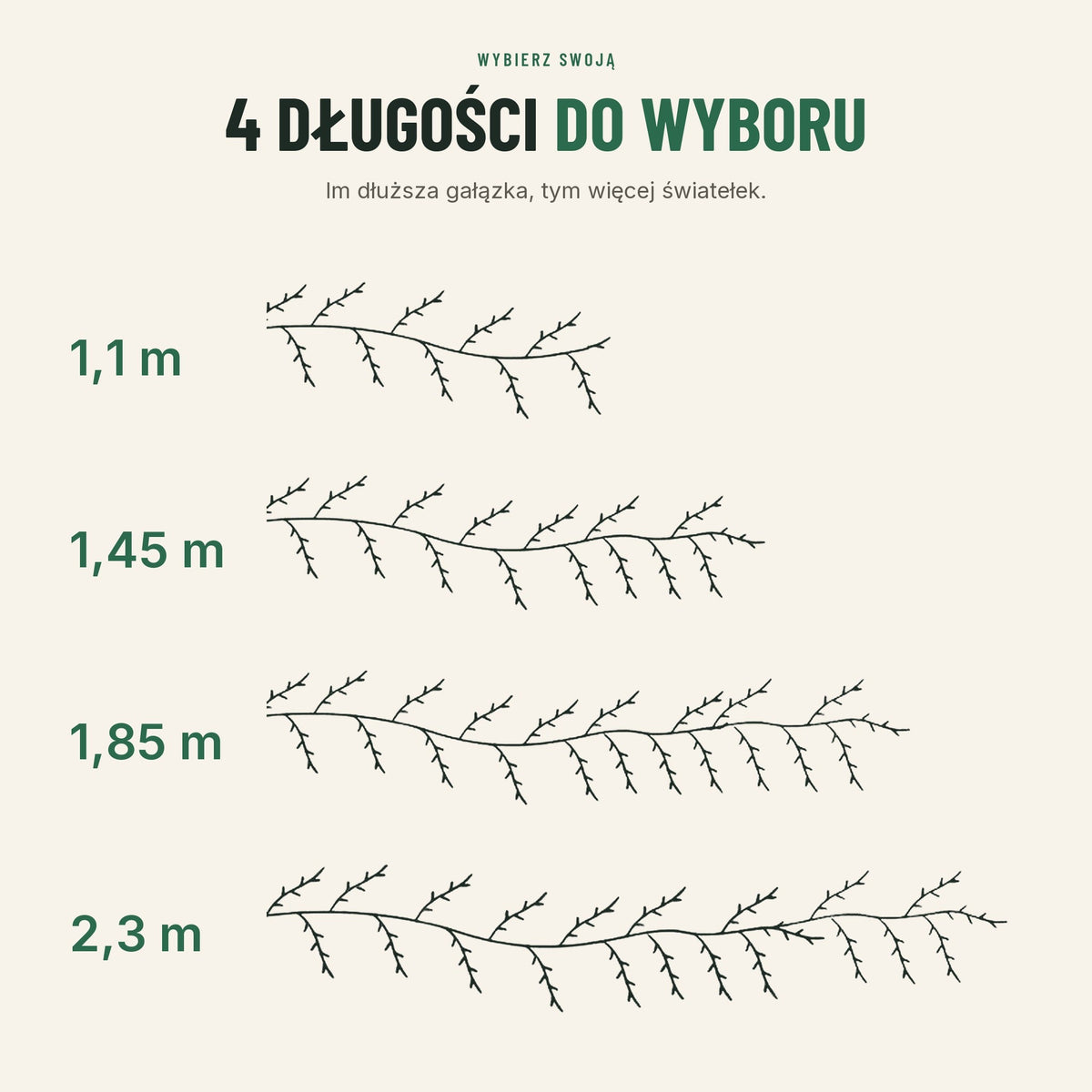 Świecące gałązki LED na ścianę