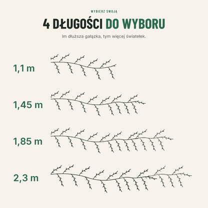 Świecące gałązki LED na ścianę