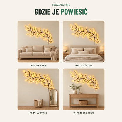 Świecące gałązki LED na ścianę