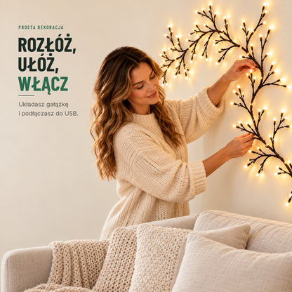 Świecące gałązki LED na ścianę