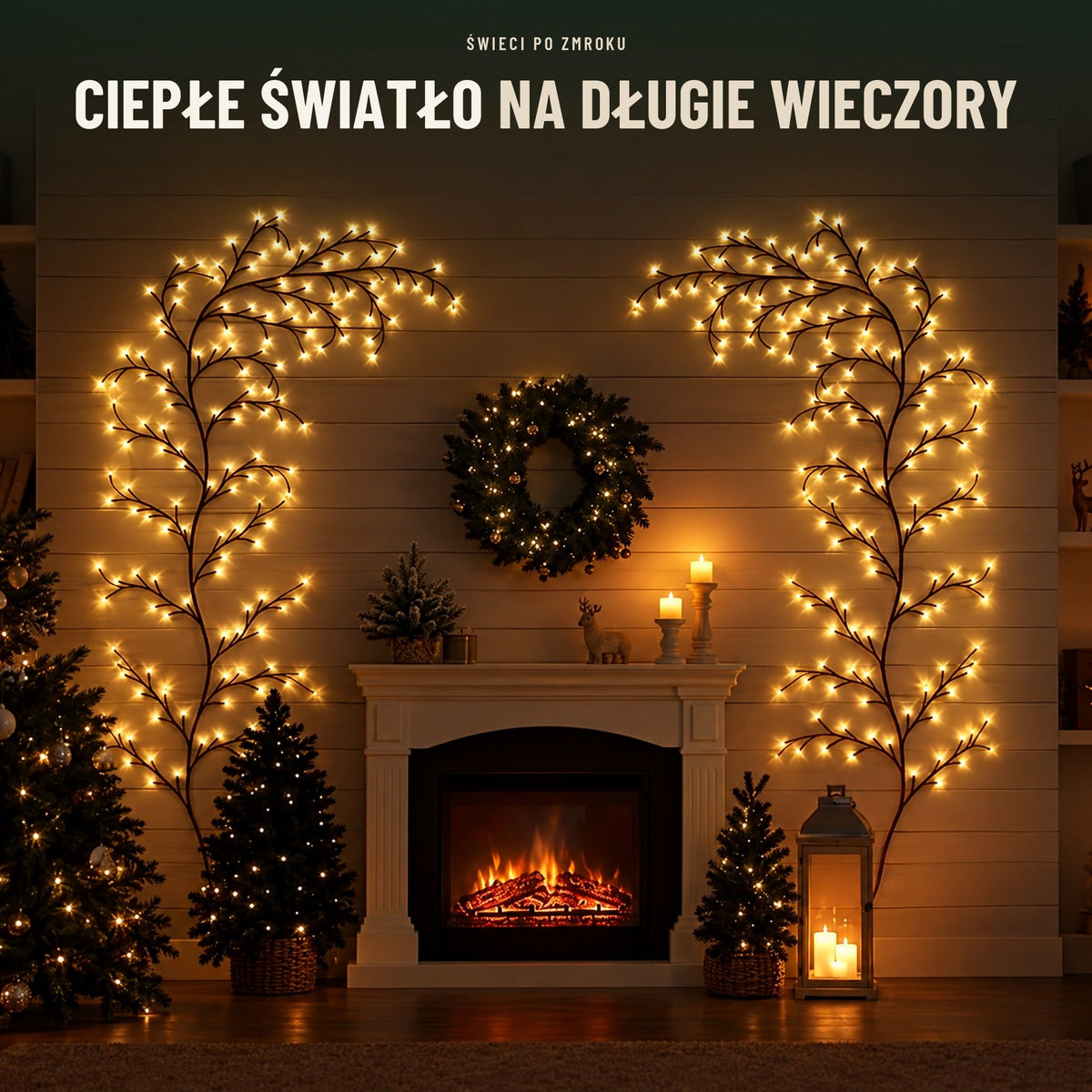 Świecące gałązki LED na ścianę