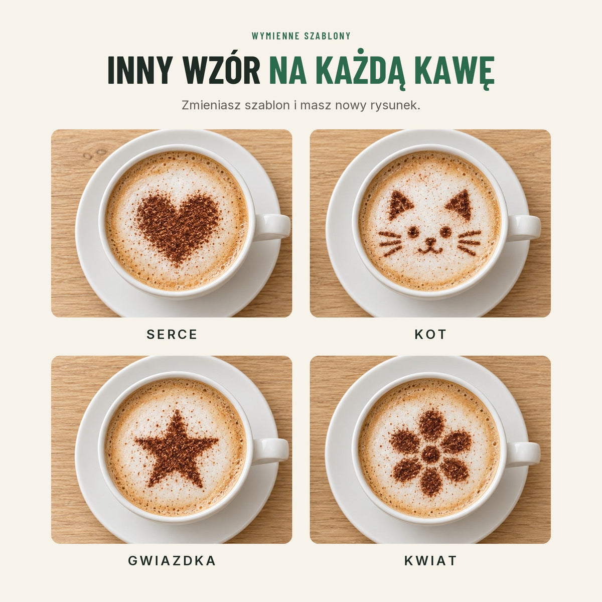 Aparat do wzorów na piance kawy