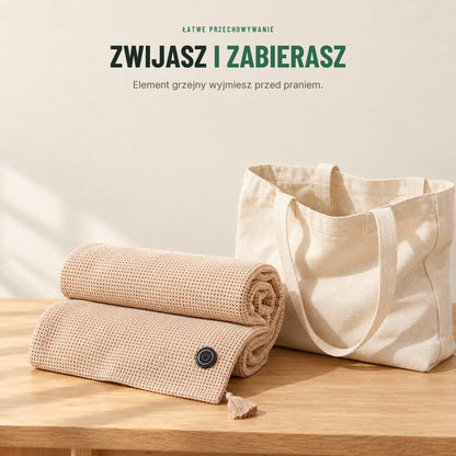 Koc z podgrzewaniem do noszenia — 3 poziomy ciepła