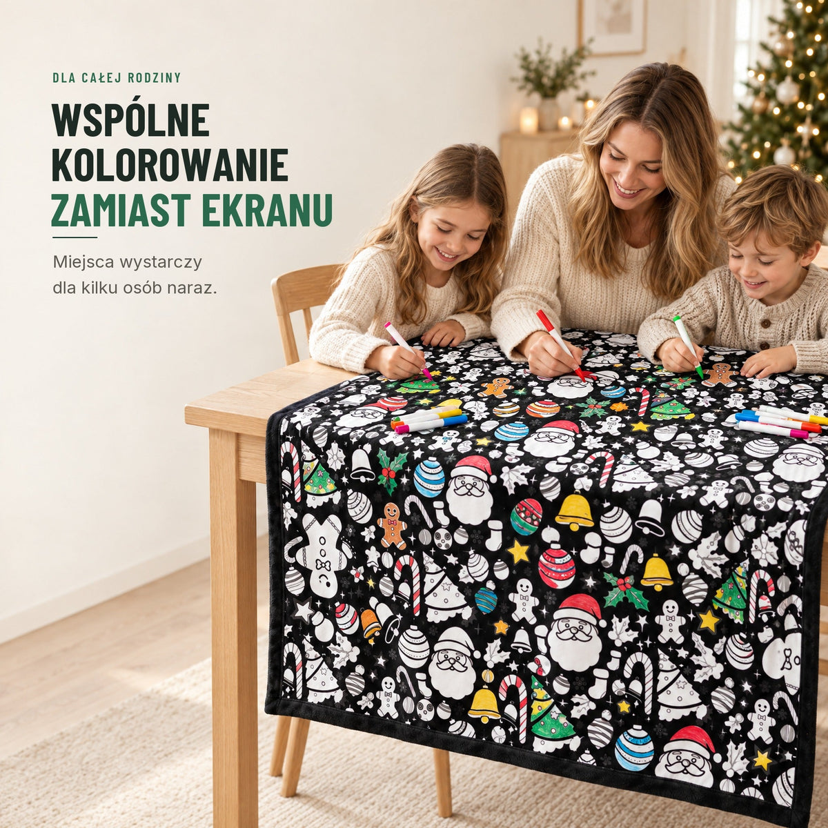 Koc do kolorowania z 24 markerami