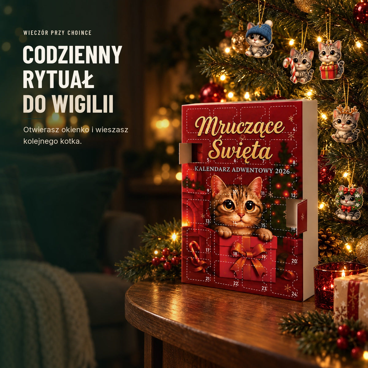 Kalendarz adwentowy dla kociarzy — 24 kocie zawieszki