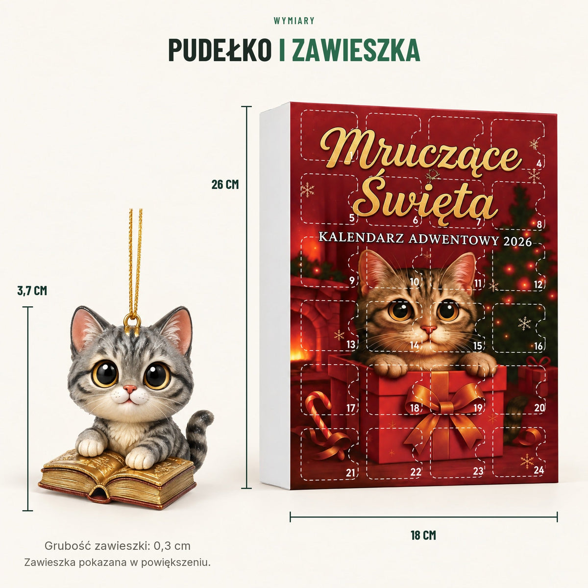 Kalendarz adwentowy dla kociarzy — 24 kocie zawieszki