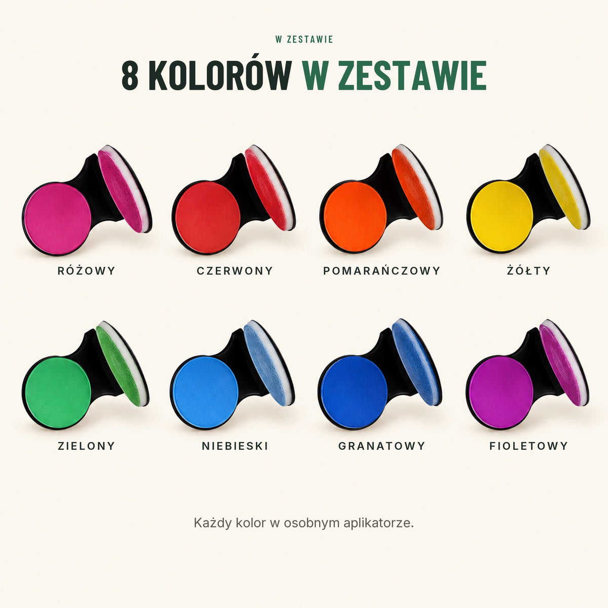 Kreda do włosów z aplikatorem — 8 kolorów, zmywalna