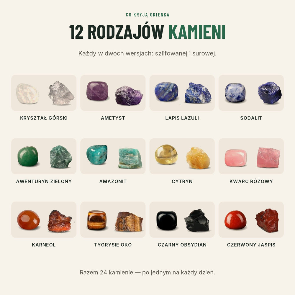 Kalendarz adwentowy z 24 kryształami