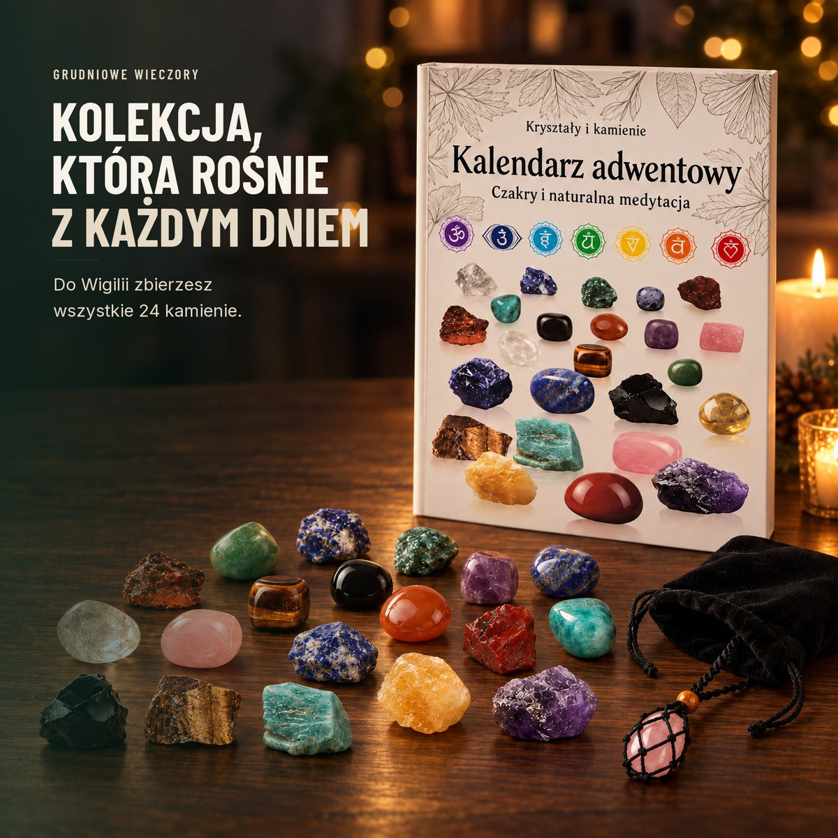 Kalendarz adwentowy z 24 kryształami