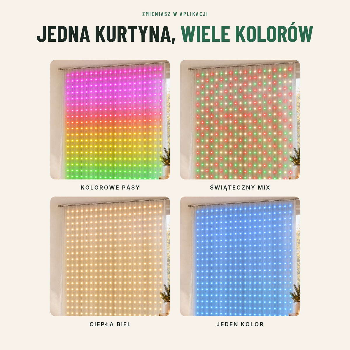 Kurtyna świetlna LED sterowana aplikacją