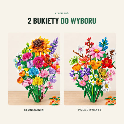 Kalendarz adwentowy — bukiet kwiatów z klocków
