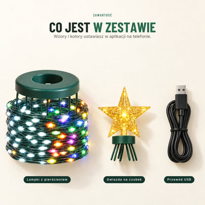 Inteligentne lampki na choinkę — wzory z aplikacji