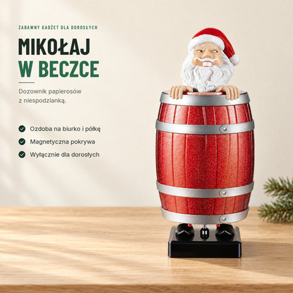Mikołaj w beczce — zabawny dozownik papierosów