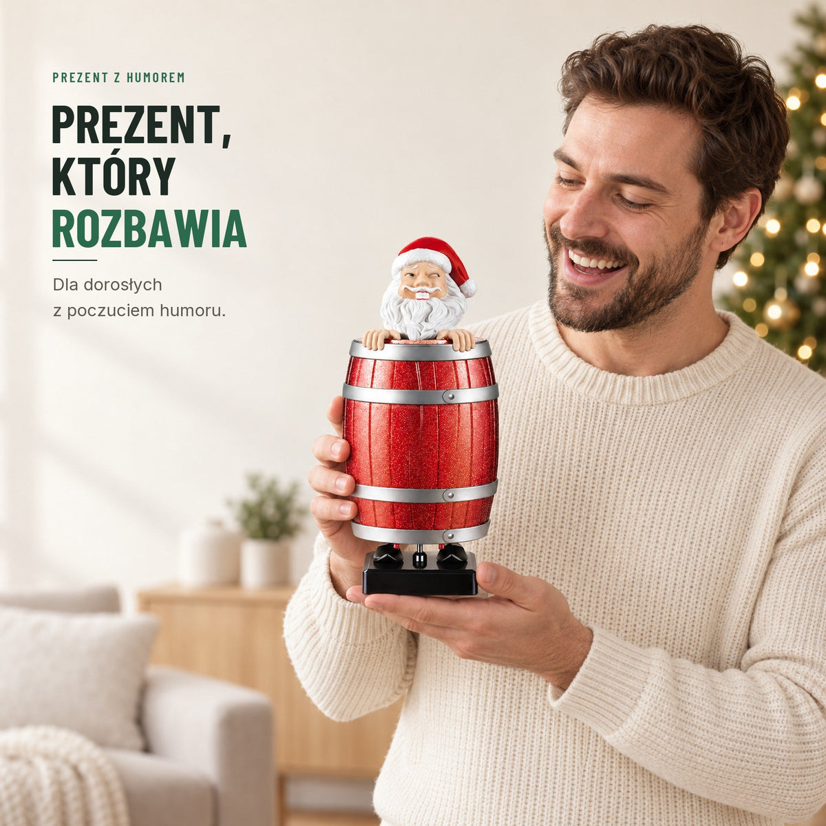 Mikołaj w beczce — zabawny dozownik papierosów