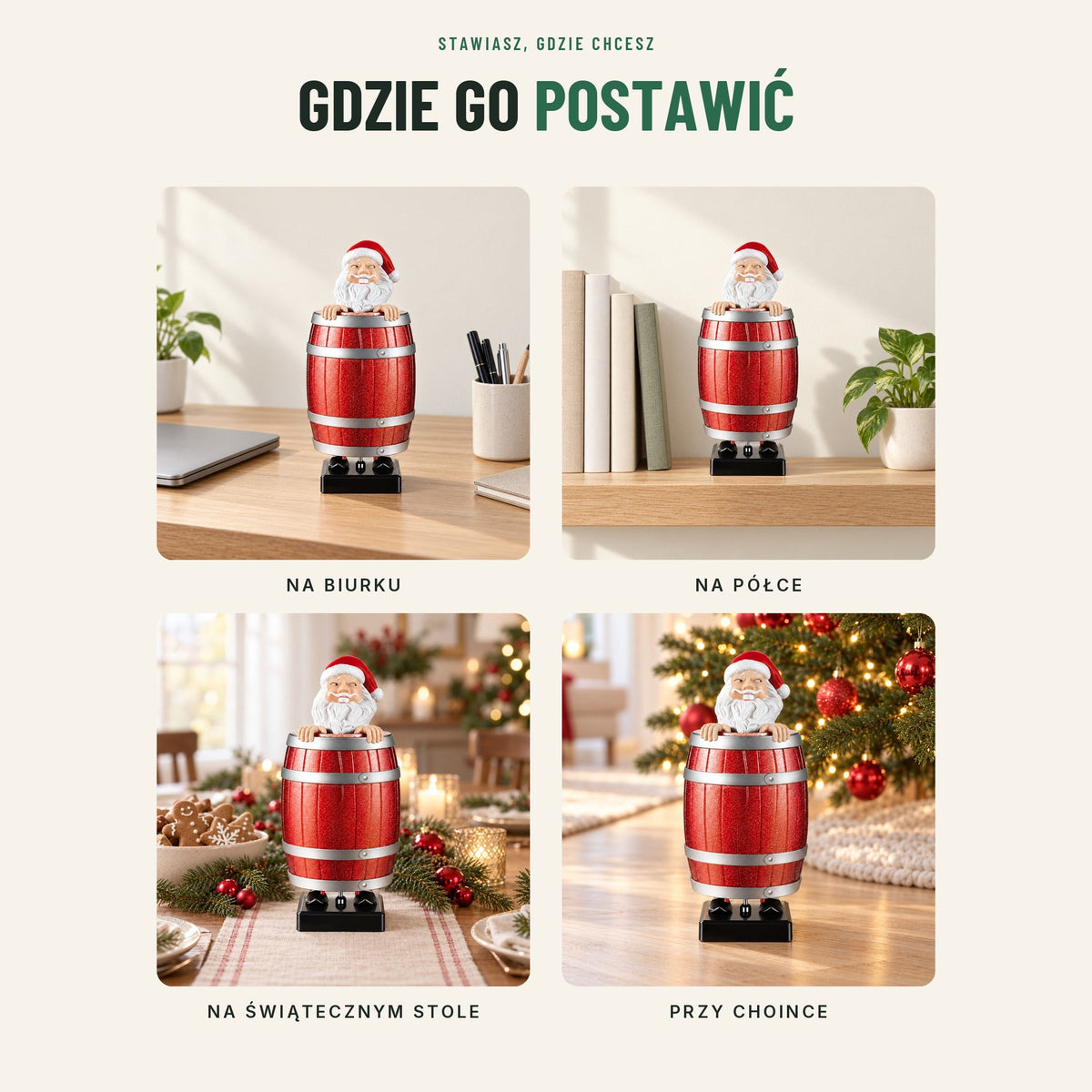 Mikołaj w beczce — zabawny dozownik papierosów