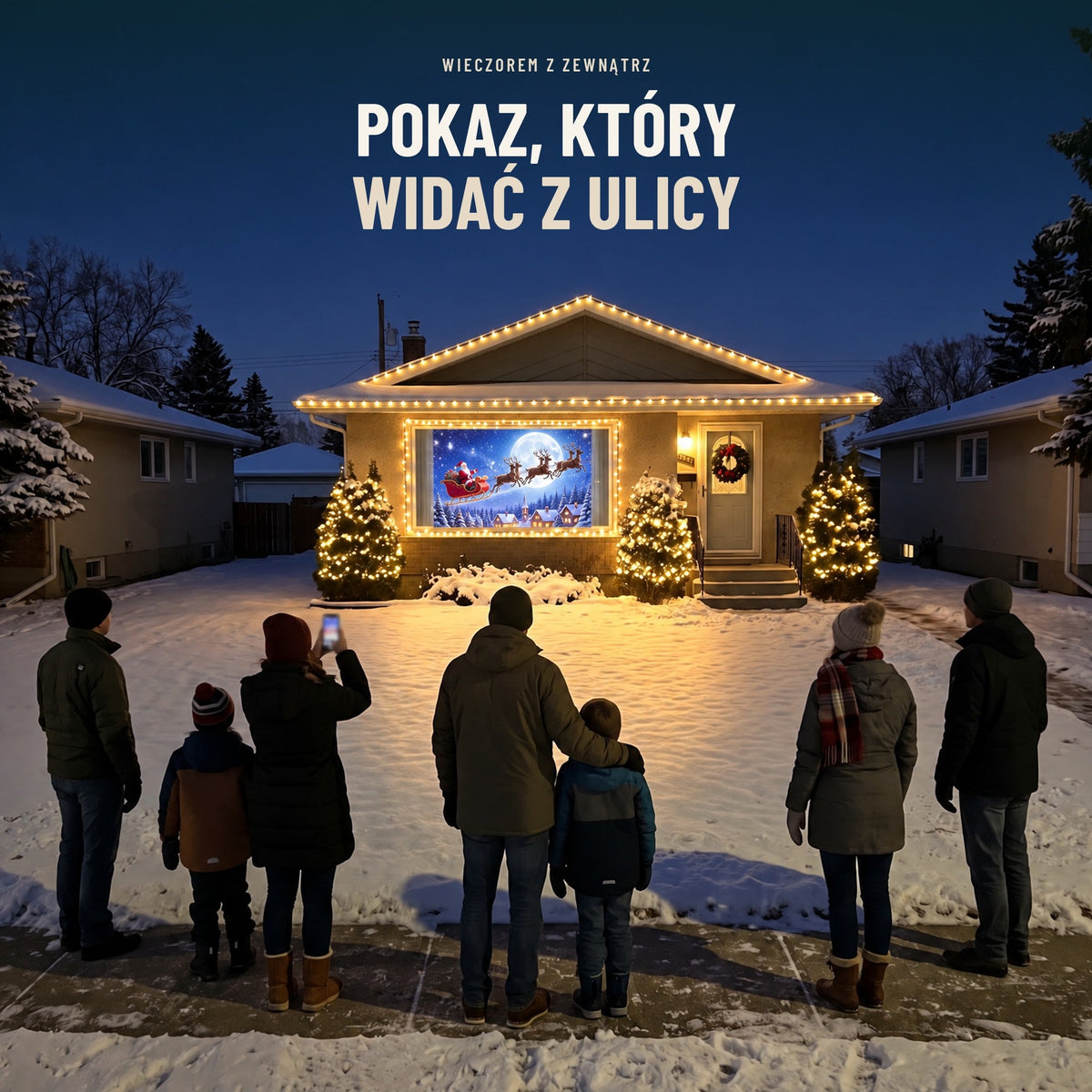 Projektor świąteczny — Mikołaj w Twoim oknie