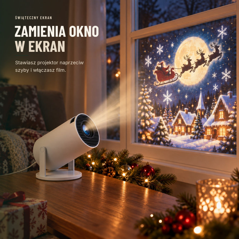 Projektor świąteczny — Mikołaj w Twoim oknie