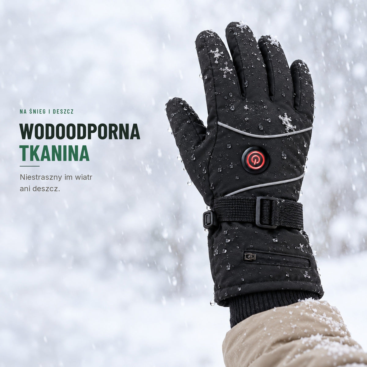Rękawice z podgrzewaniem — 3 poziomy ciepła, wodoodporne