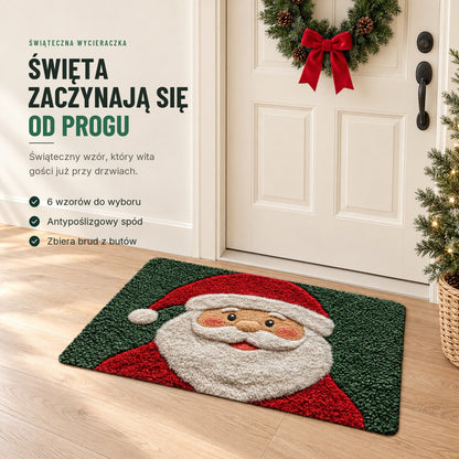 Świąteczna wycieraczka pod drzwi — 6 wzorów